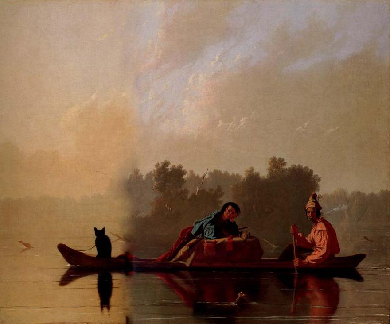 George Caleb Bingham Marchands de fourrures descendant le Missouri Sweden oil painting art